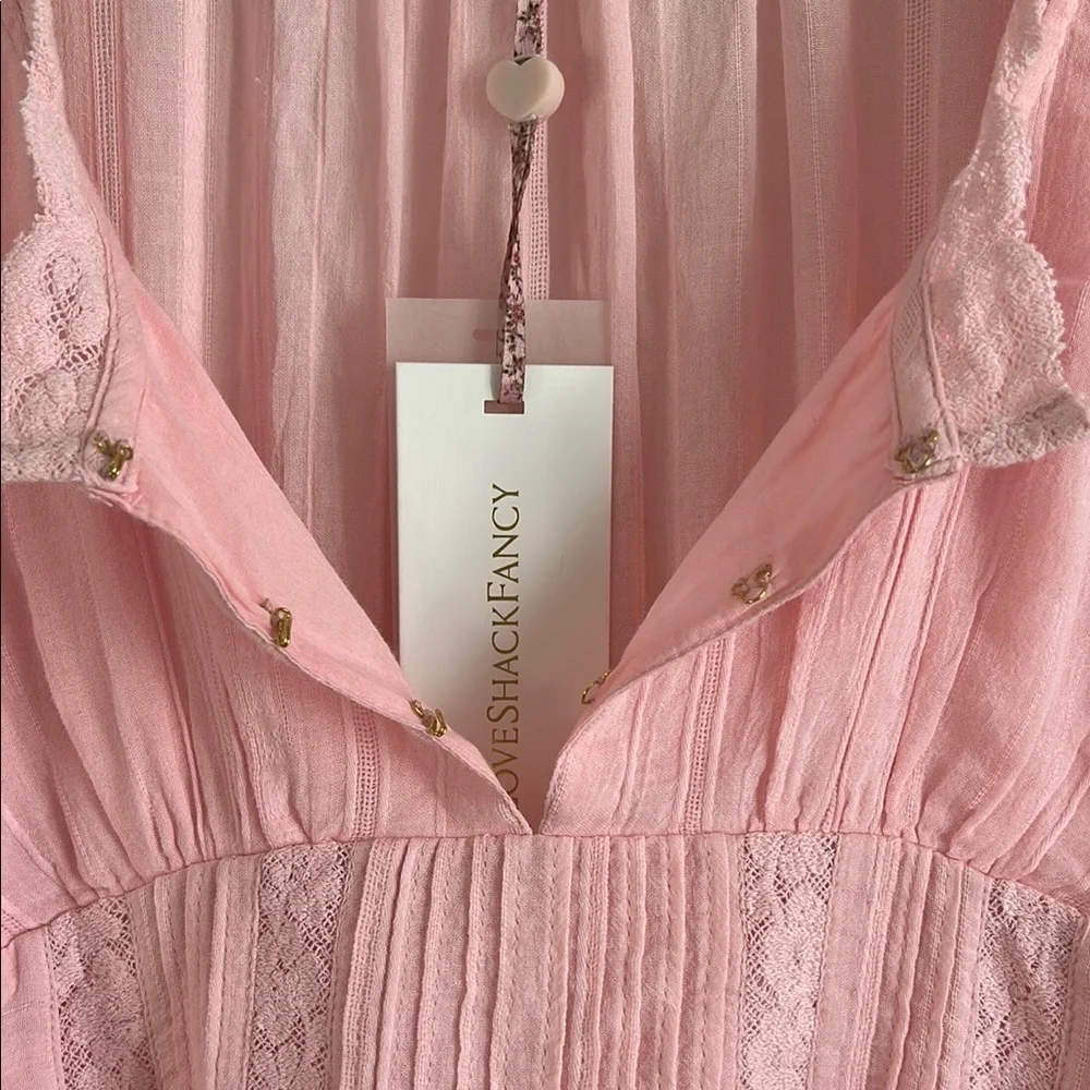 LoveShackFancy Pink Mirelle Dress Cherry Pink | 6